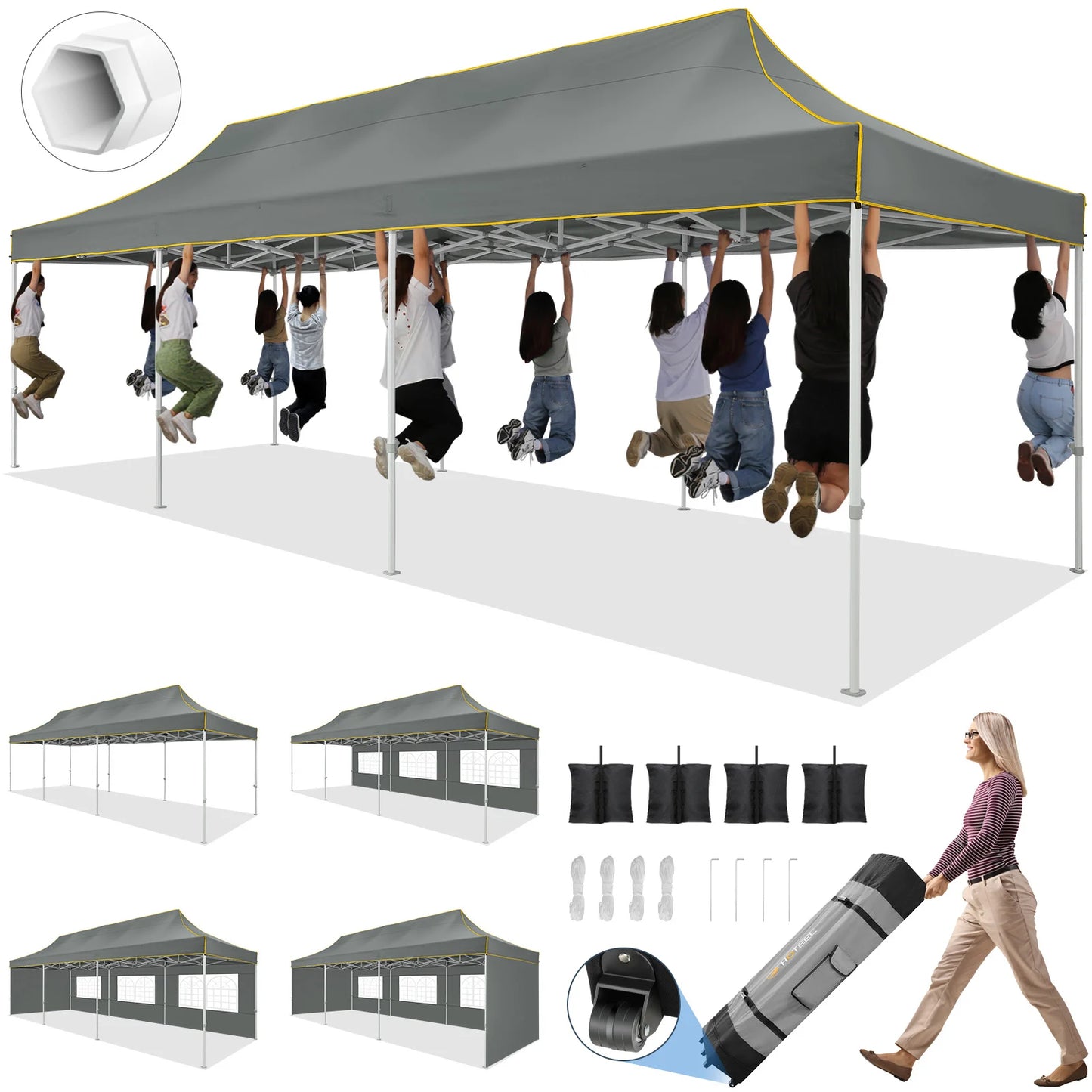 Cobizi Heavy Duty Pop Up Canopy Tent Gazebo Instant Setup Outdoor Events