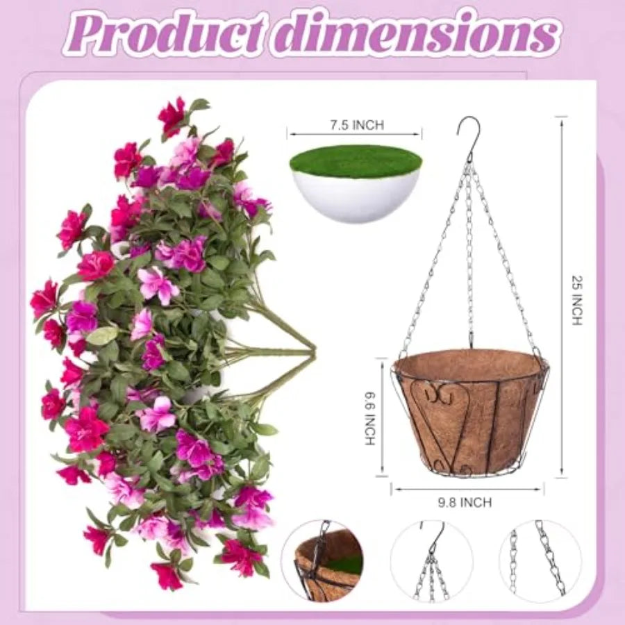 Artificial Hanging Flowers For Outdoor Baskets 3 Pack Silk Flowers
