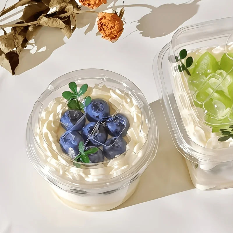 Reusable Plastic Dessert Cups With Lids And Spoons For Parties