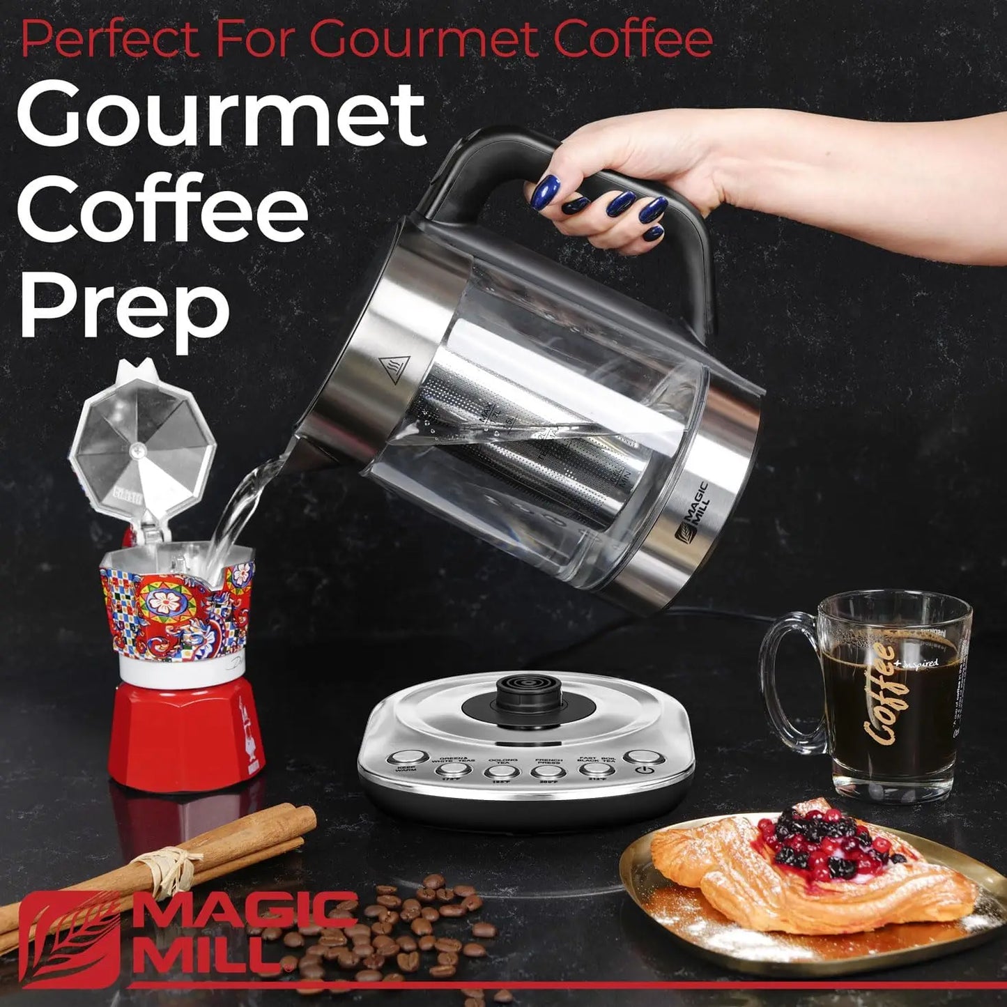 XMSJ Pro Electric Kettle With Tea Infuser Temperature Control