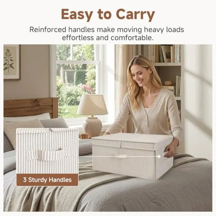 Extra Storage Bins With Lids Fabric Boxes for Home Organization