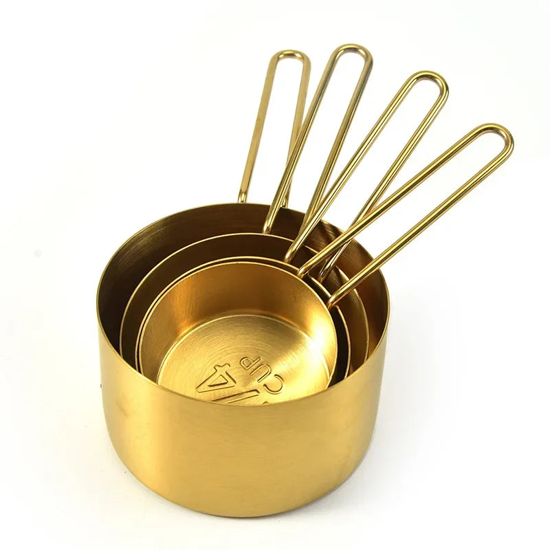 Stainless Steel Measuring Cups and Spoons Set Stackable Kitchen Tools
