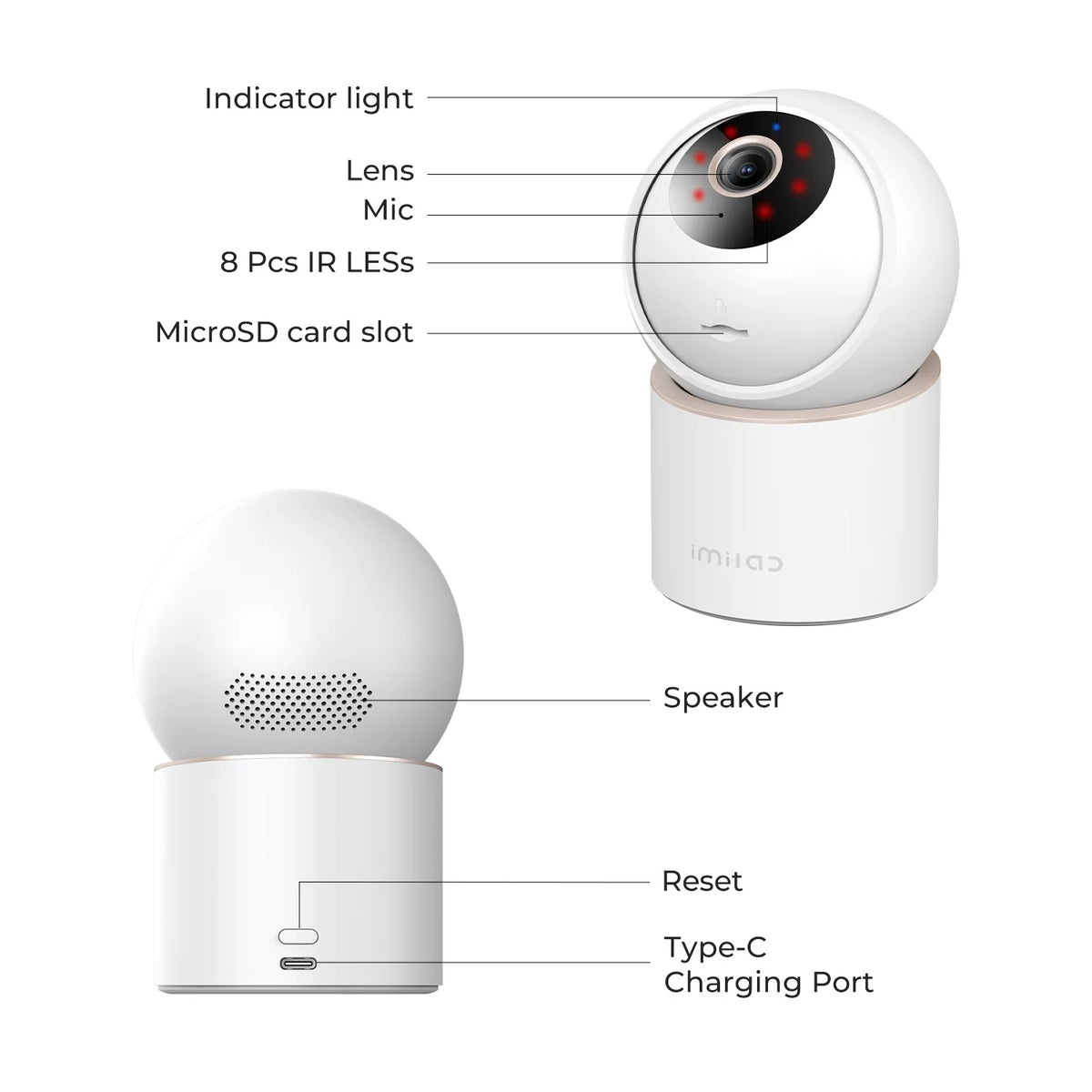 IMILAB 4K Indoor Security Camera With AI Pet Tracking