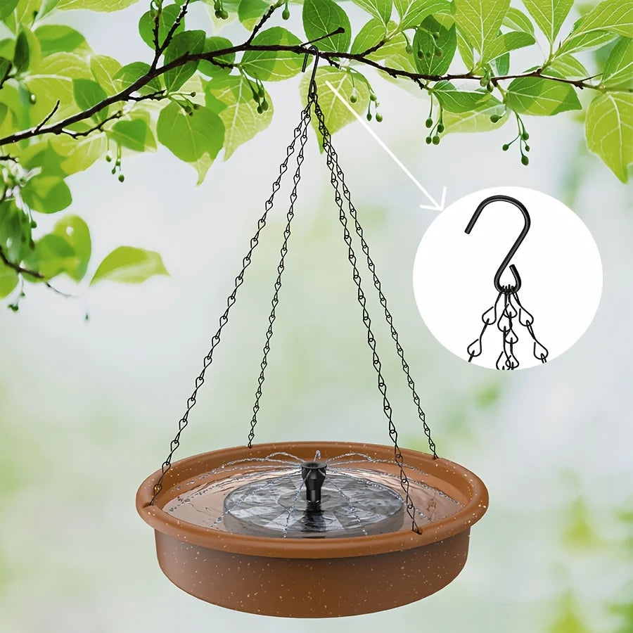 Solar Powered Water Pump Fountain With Multi Pattern Nozzles IPX8