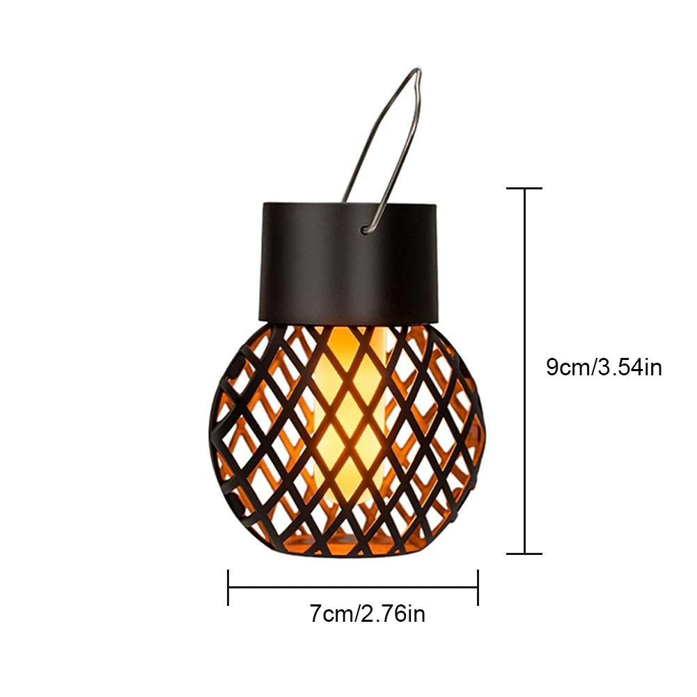 APWIKOGER 4Pc Solar Lanterns Patio Flickering Flame LED Hanging Lights