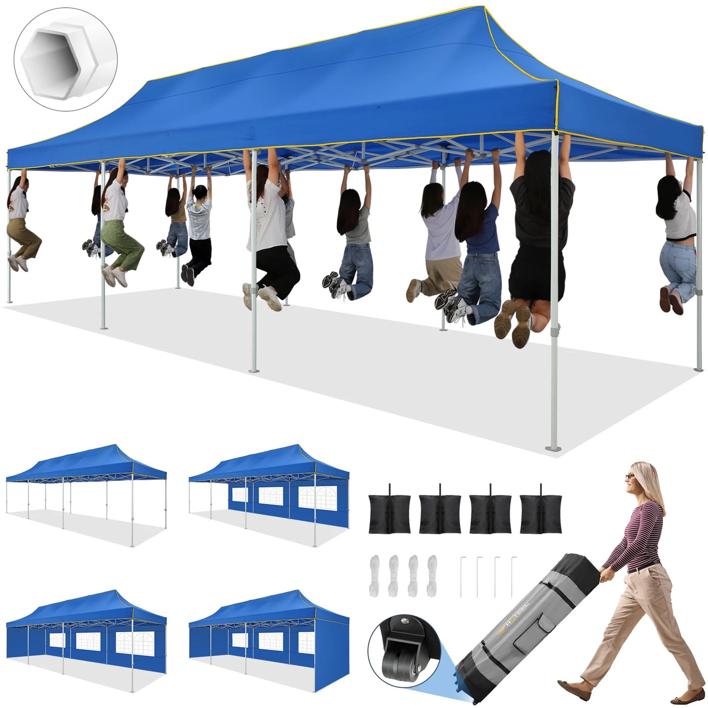 Cobizi Heavy Duty Pop Up Canopy Tent Gazebo Instant Setup Outdoor Events