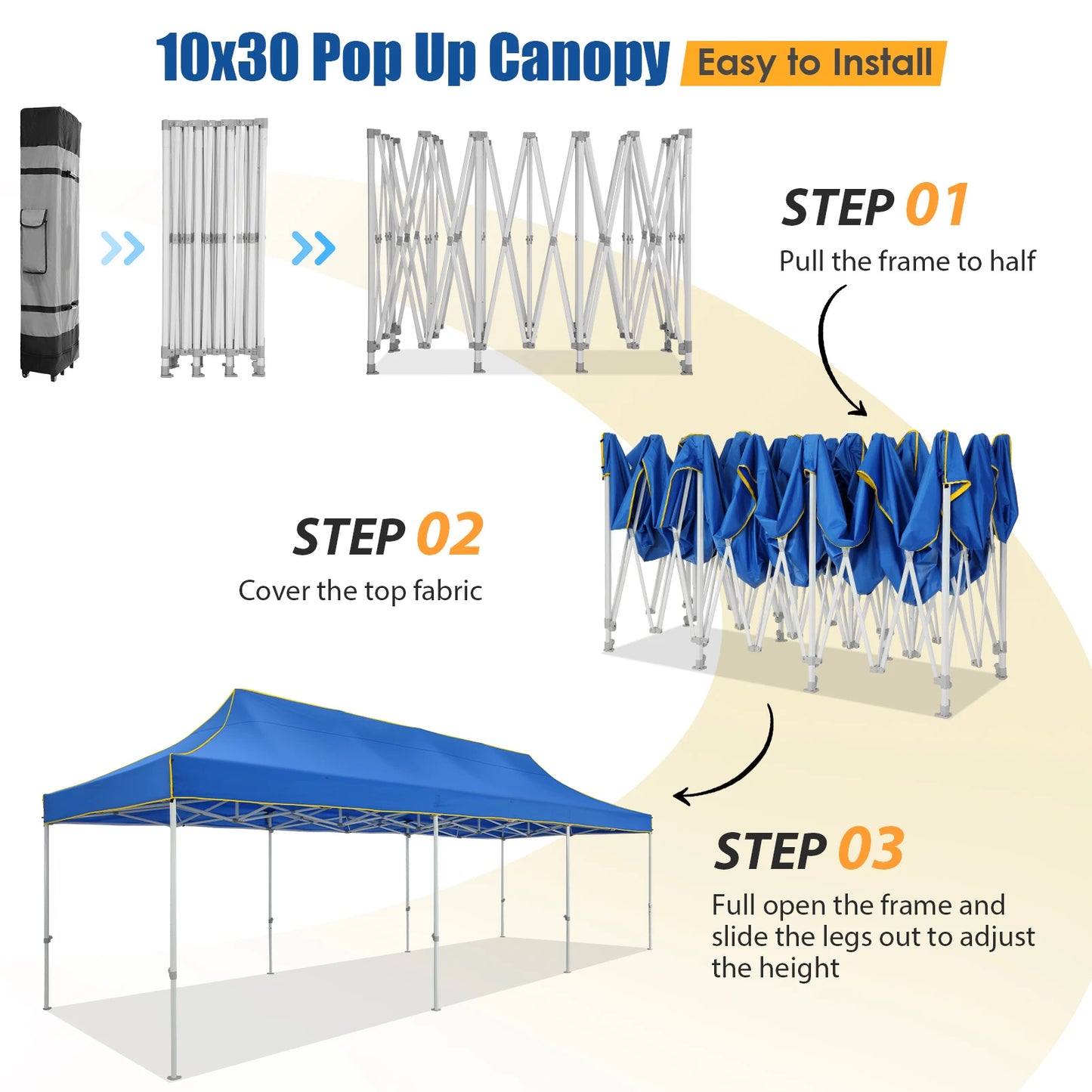 Cobizi Heavy Duty Pop Up Canopy Tent Gazebo Instant Setup Outdoor Events