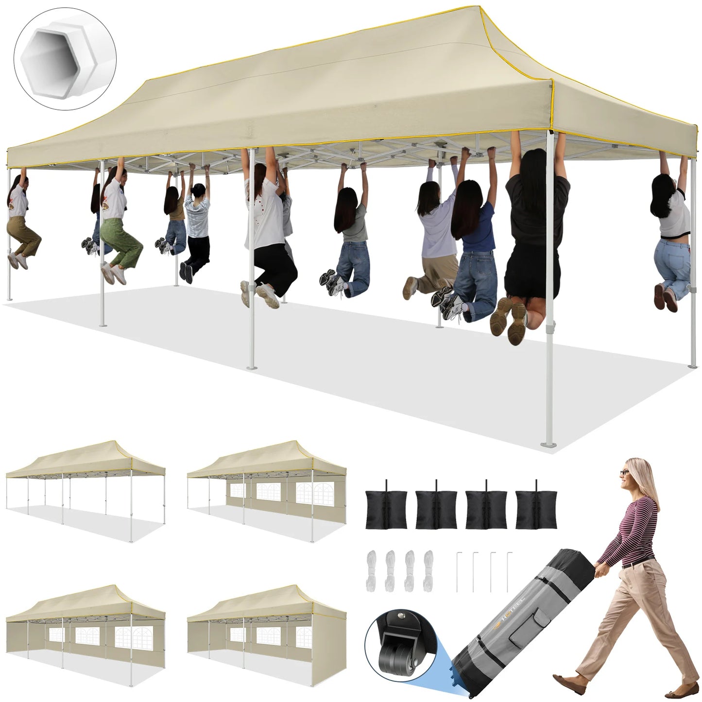 Cobizi Heavy Duty Pop Up Canopy Tent Gazebo Instant Setup Outdoor Events