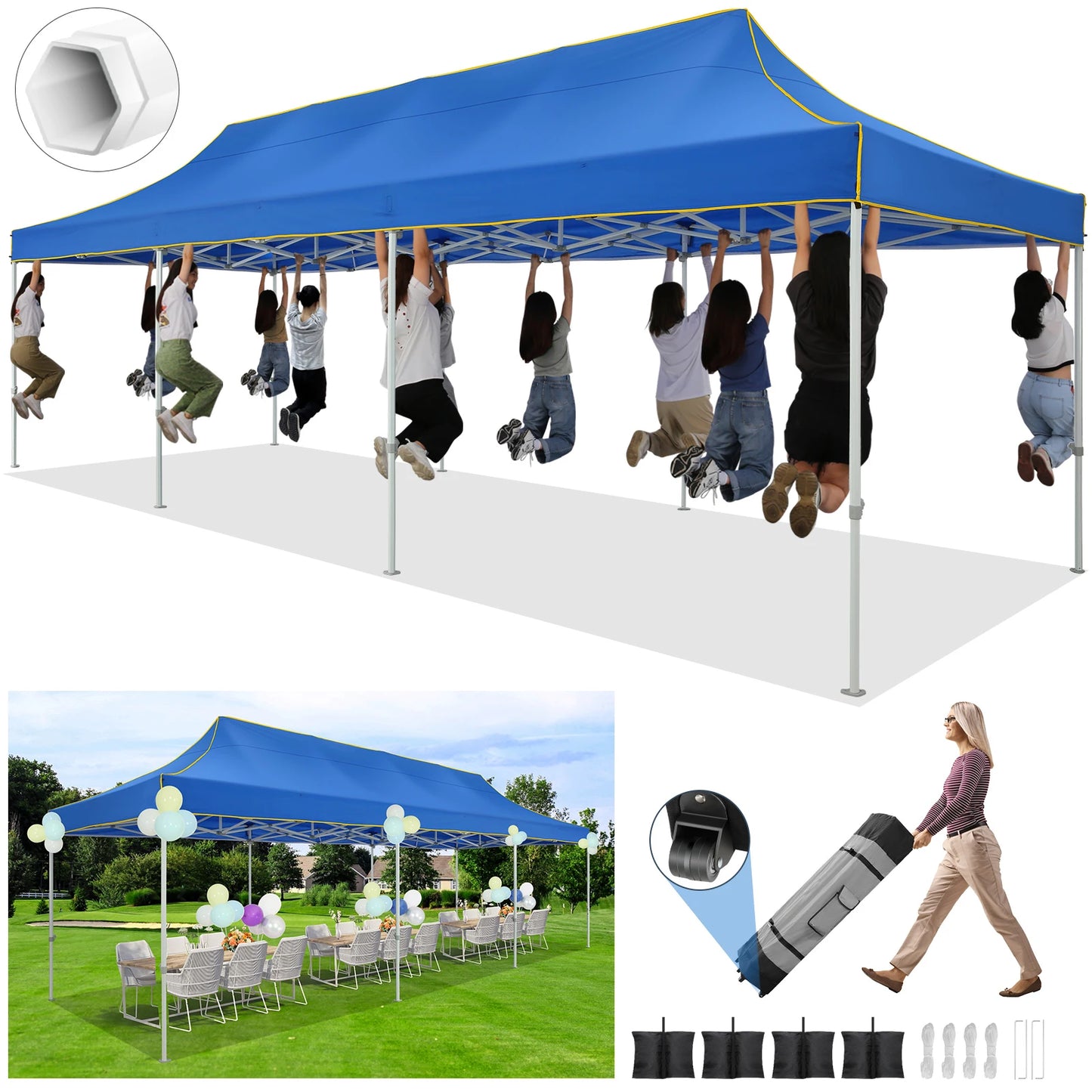 Cobizi Heavy Duty Pop Up Canopy Tent Gazebo Instant Setup Outdoor Events