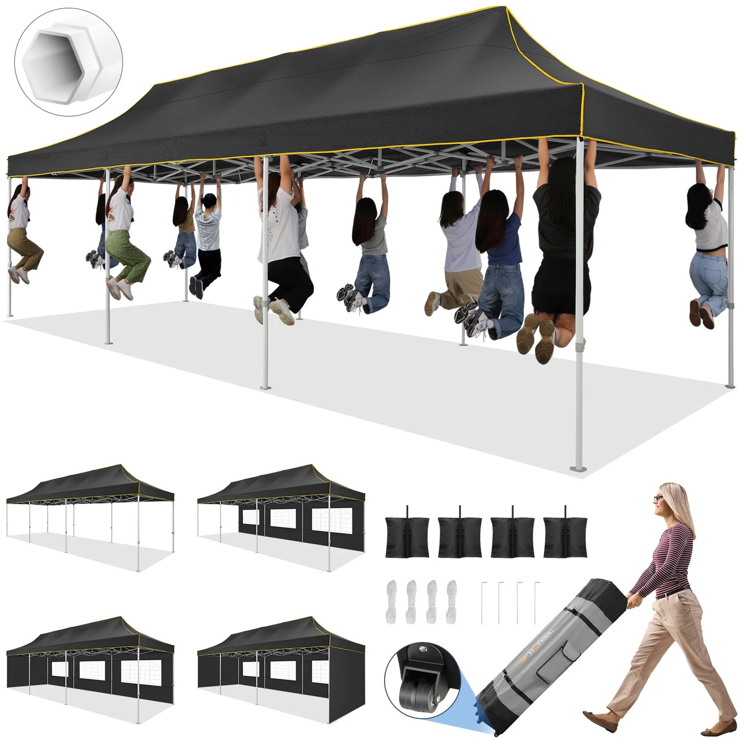 Cobizi Heavy Duty Pop Up Canopy Tent Gazebo Instant Setup Outdoor Events