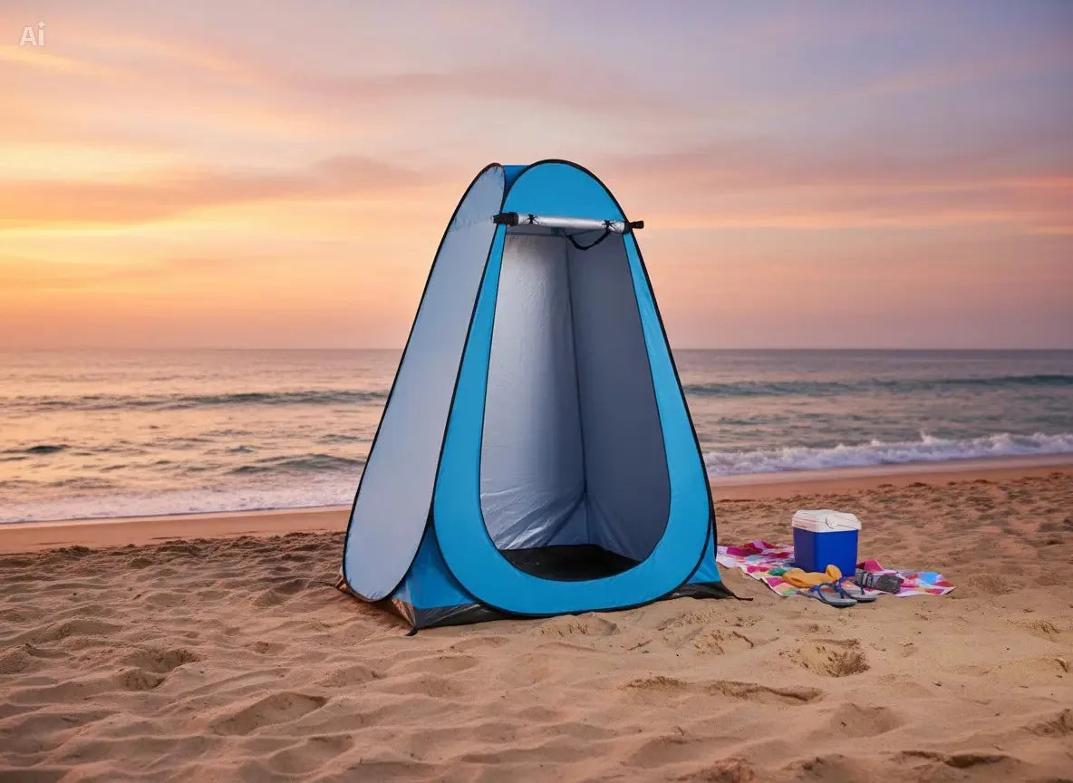 Pop Up Privacy Shower Tent For Two With Iron Frame