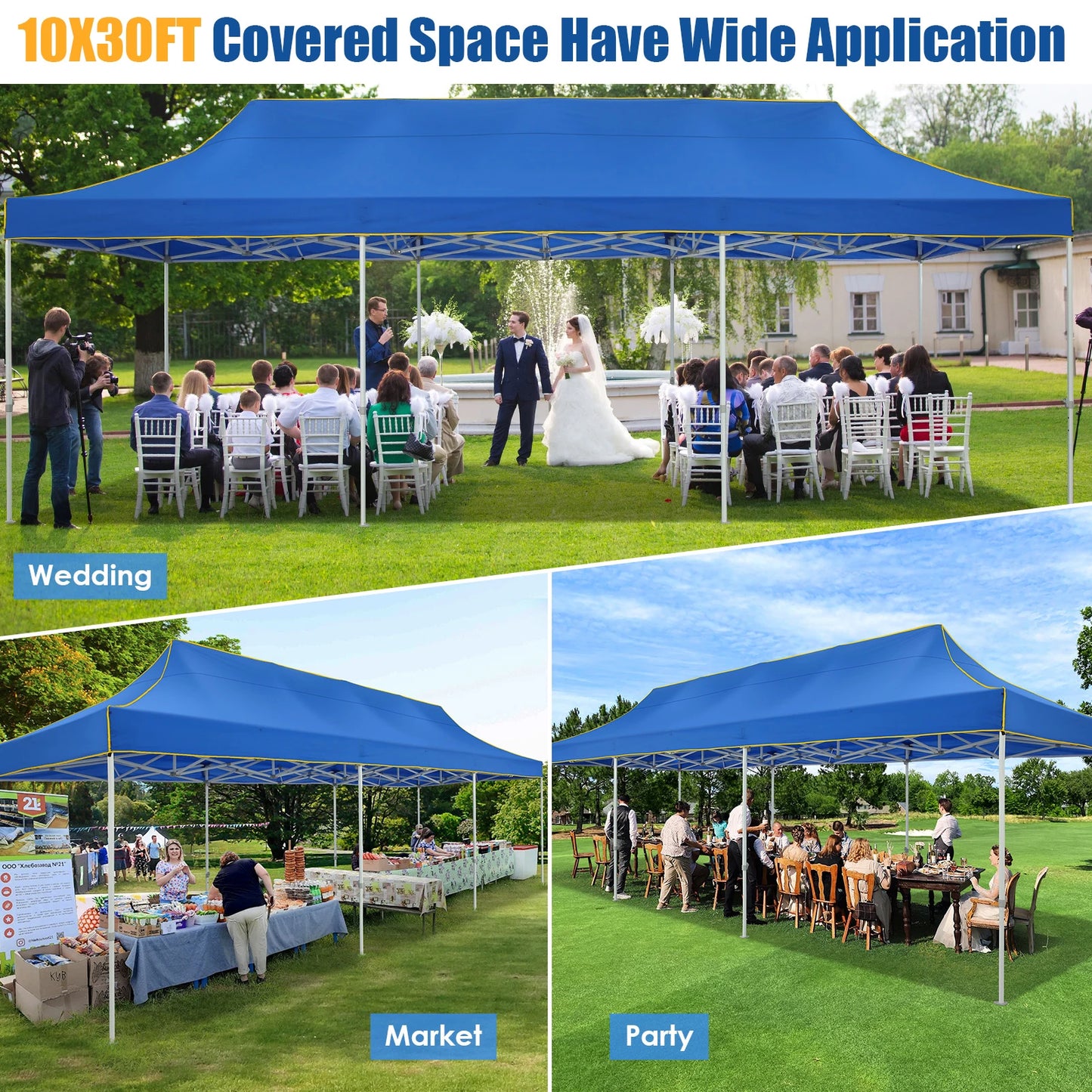 Cobizi Heavy Duty Pop Up Canopy Tent Gazebo Instant Setup Outdoor Events