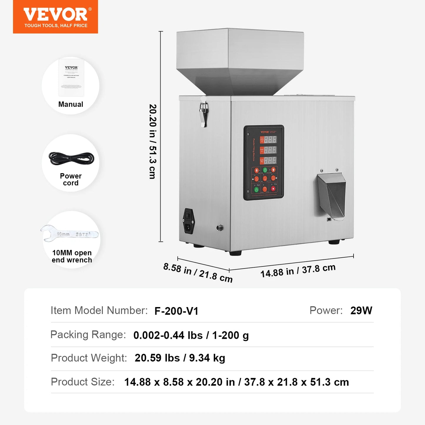 SucceBuy 1-100g/1-200g/10-500g Powder Filling Machine Automatic Intelligent Particle Weighing Dispenser Machine  for Tea Seeds