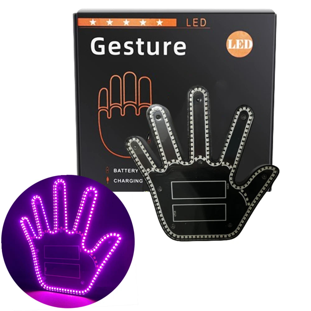 Gesture LED Wireless Adhesive Window Sign With Middle Finger