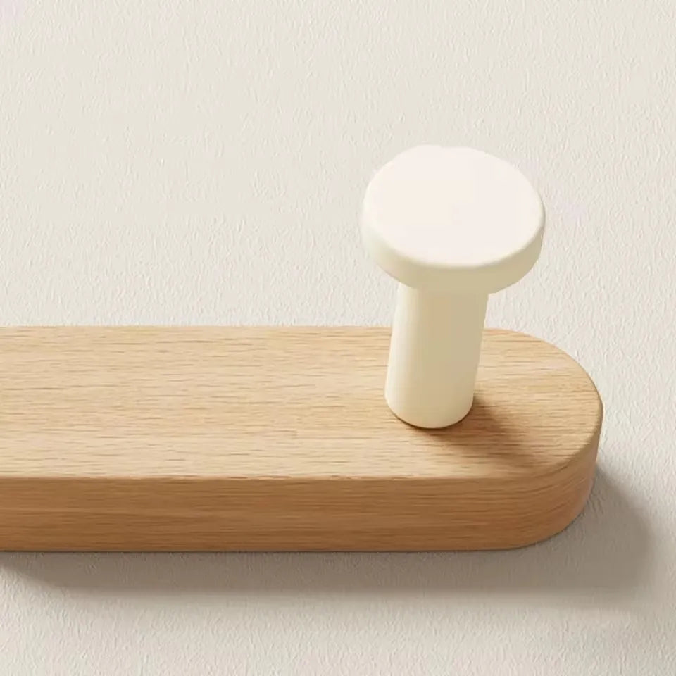 Self Adhesive Wood Wall Hooks For Coat Towel Robe Entryway