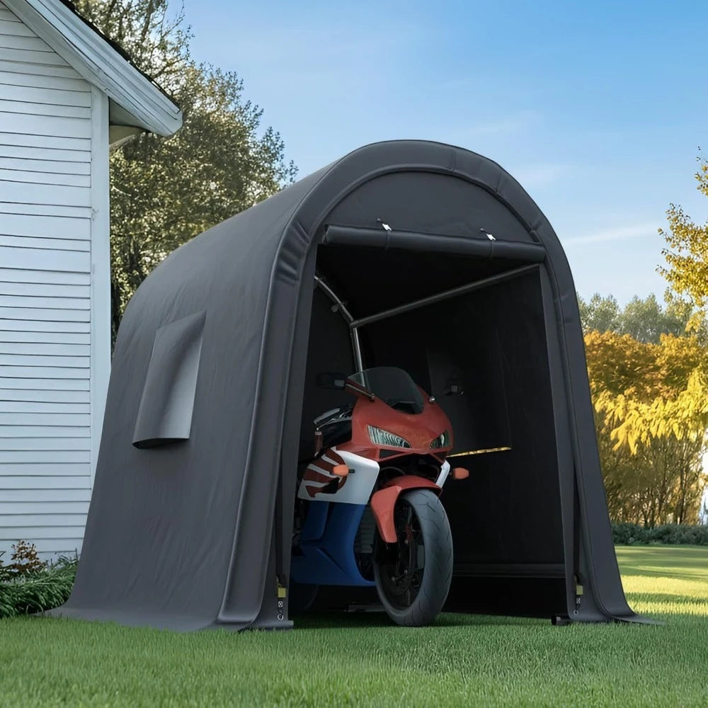 Steel Round Peak Roof Storage Shed Carport For Motorcycle Boat
