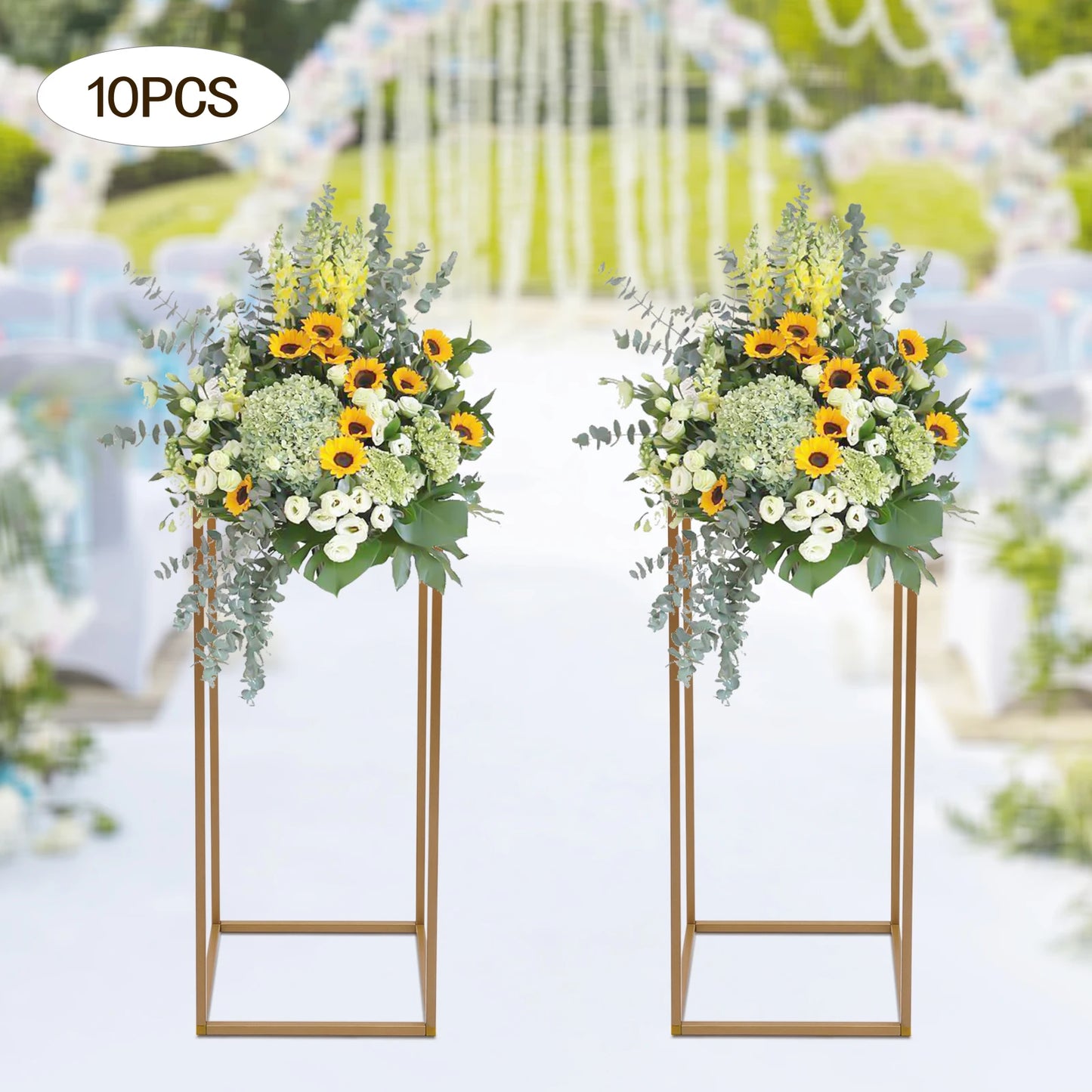 Wedding Flower Stand Set 10 Pcs Metal Column Rack Display