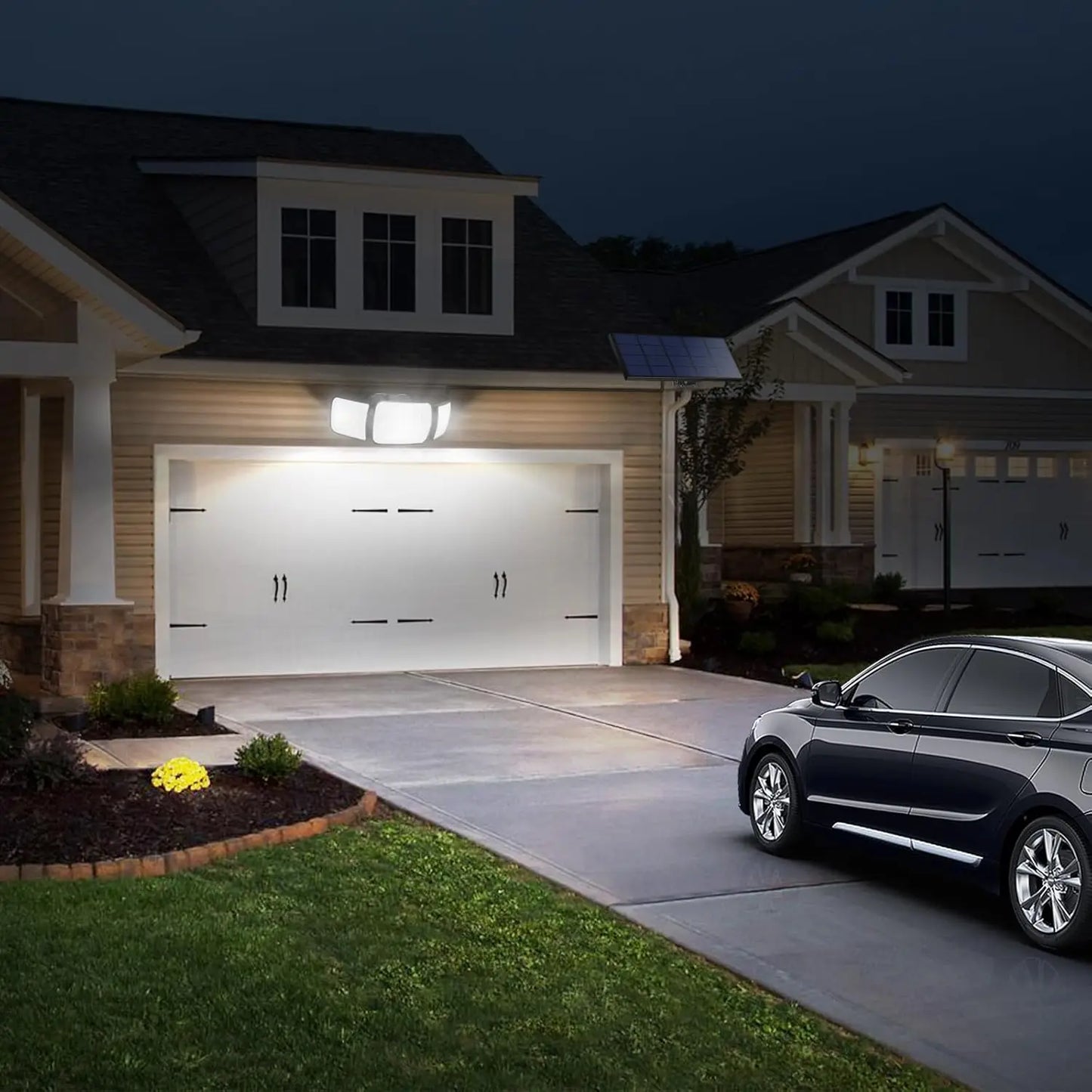 Intelamp Outdoor Solar LED Spotlight With Large Panel Three Modes