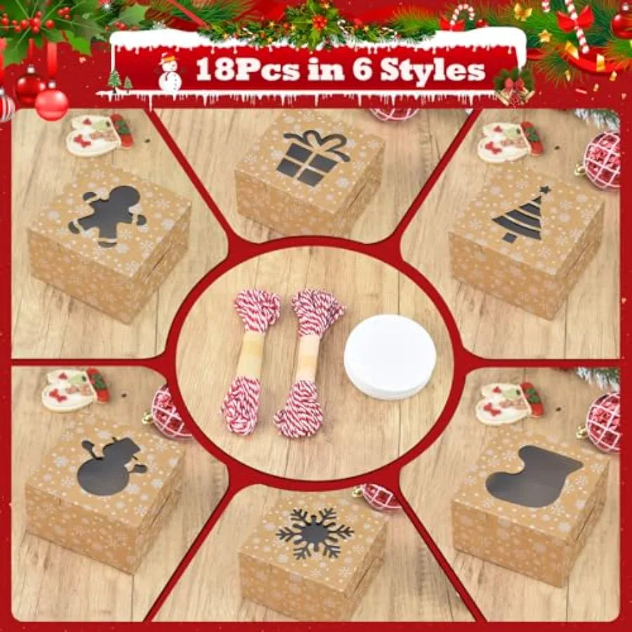 Clear Window Bakery Boxes For Holiday Cookie And Gift Giving
