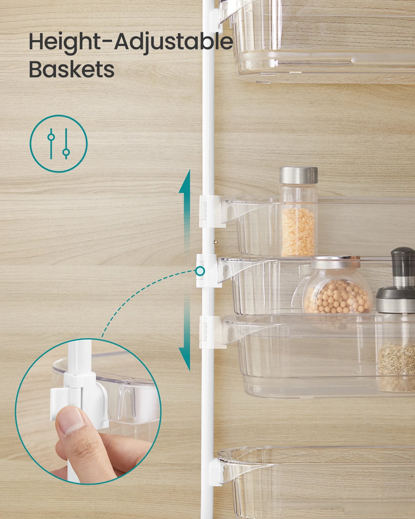 SONGMICS Over The Door Pantry Organizer 6 Tier Kitchen Storage
