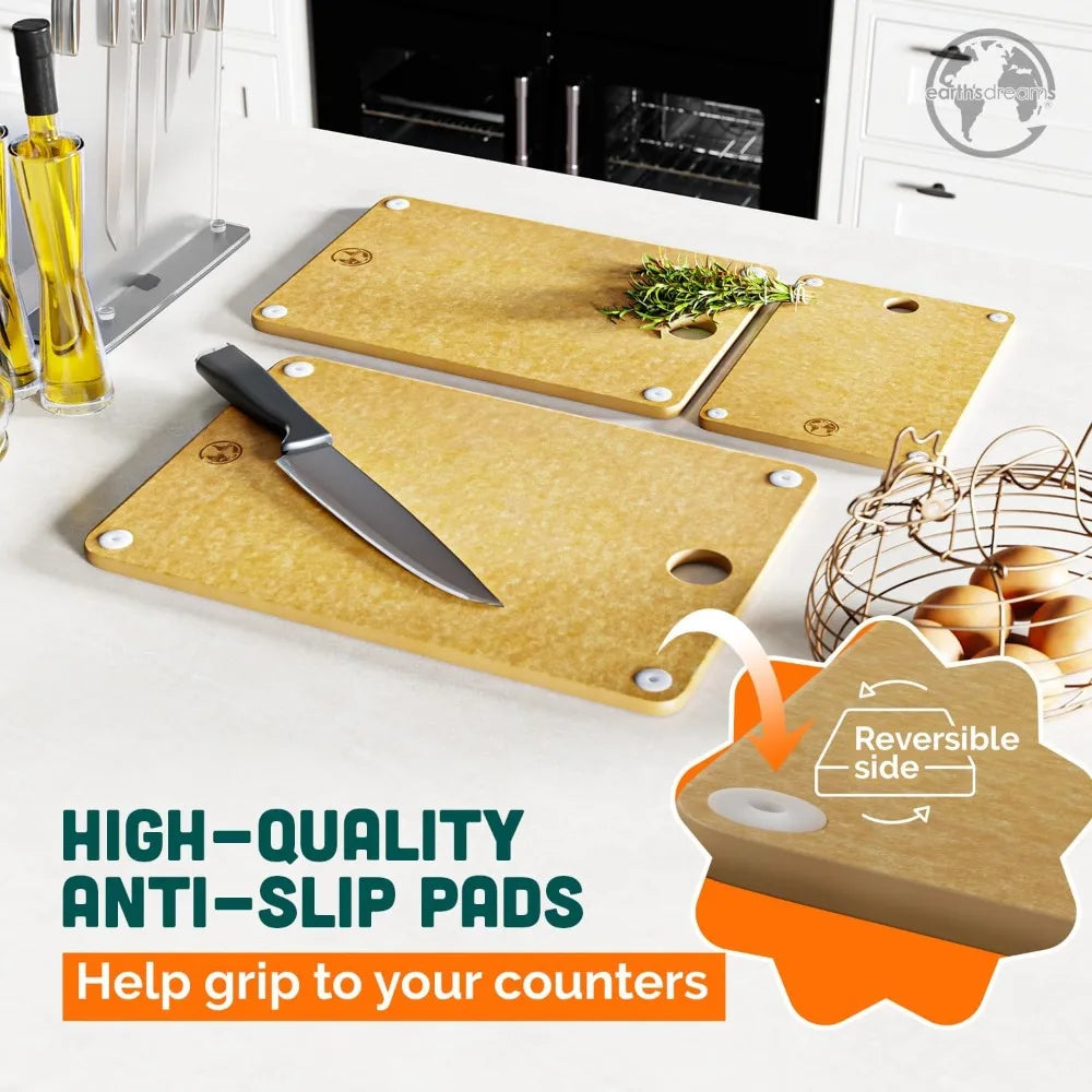 Earths Dreams Bamboo Charcuterie Board Set For Kitchen Use