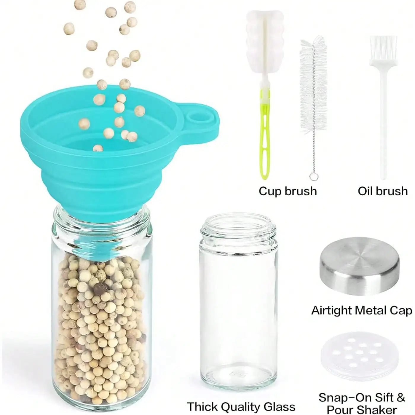 Spice Rack Organizer Revolving Jars Stainless Steel Wood