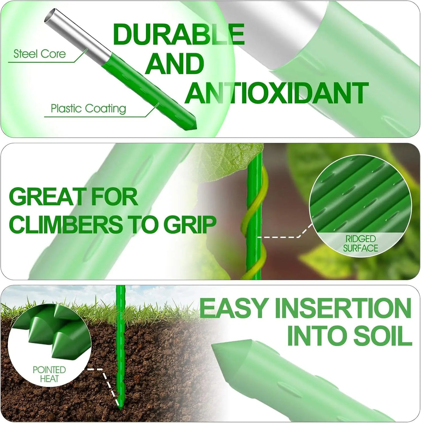 Sturdy Garden Stakes For Tomato Plant Support Pack 25