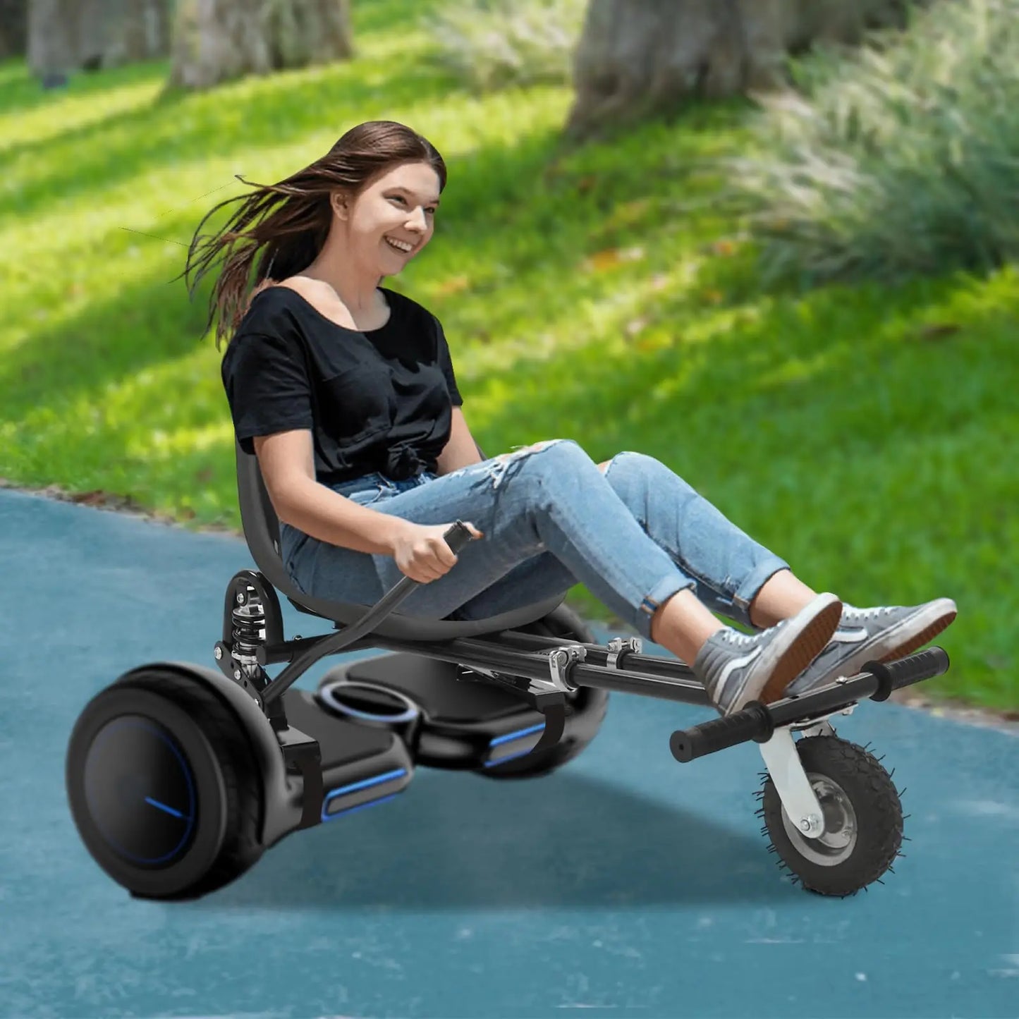 Bymaocar Hoverboard Seat Attachment For Go Kart With Adjustable Frame