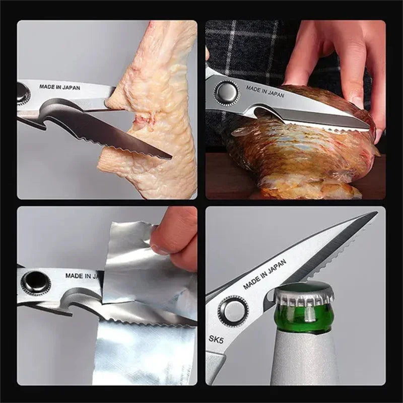 LETIITTGOO Stainless Steel Kitchen Scissors Multifunctional Chef Shears