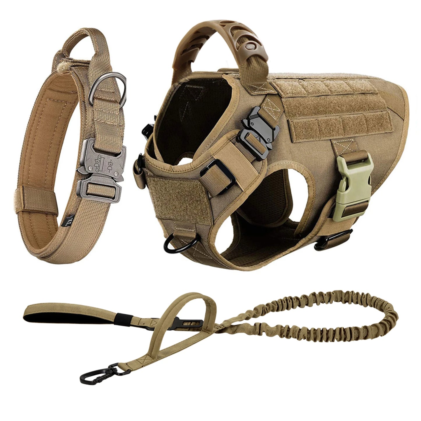 Padded Nylon Dog Harness And Leash Set With Quick Release
