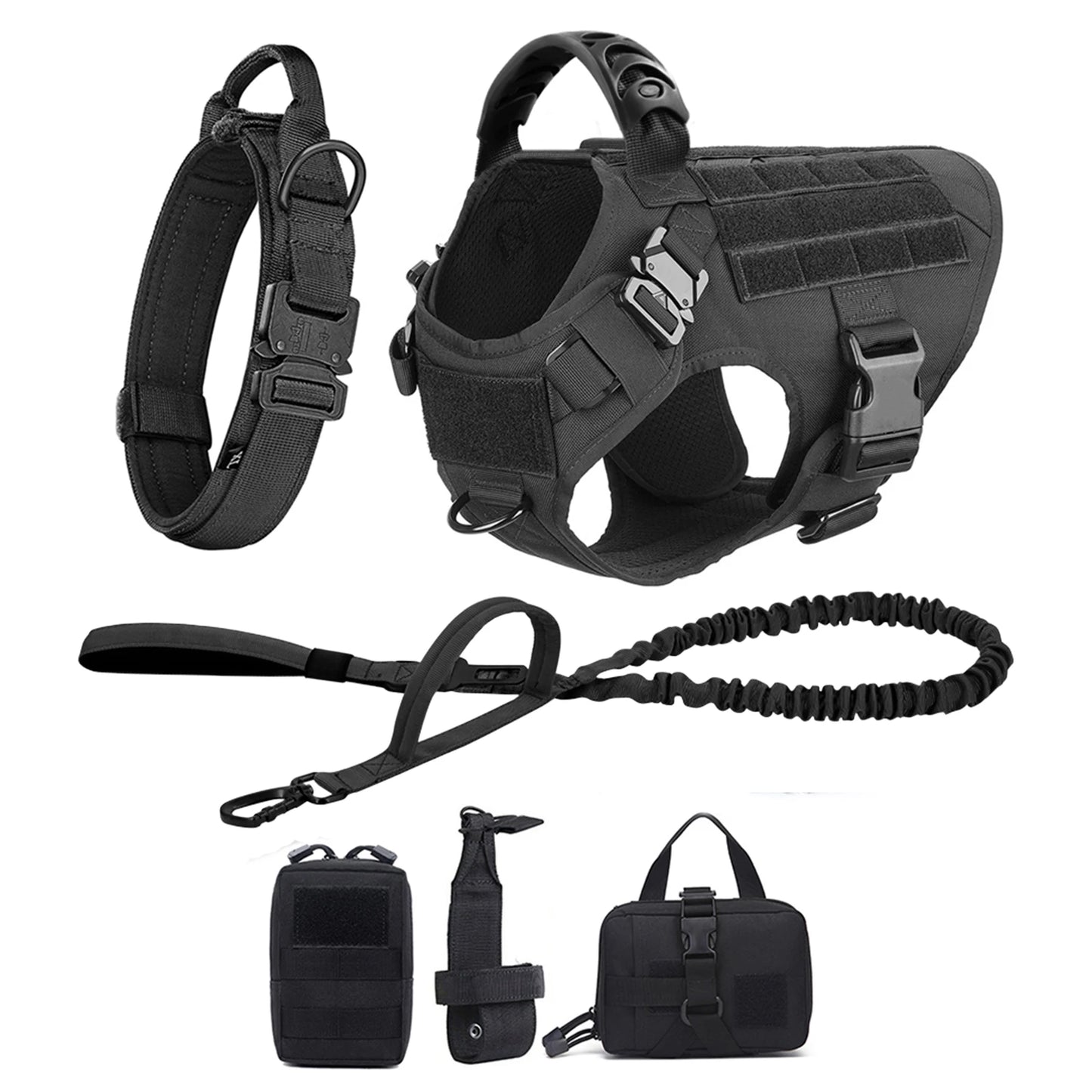 Padded Nylon Dog Harness And Leash Set With Quick Release