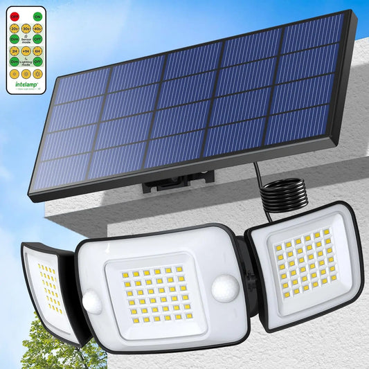Intelamp Outdoor Solar LED Spotlight With Large Panel Three Modes