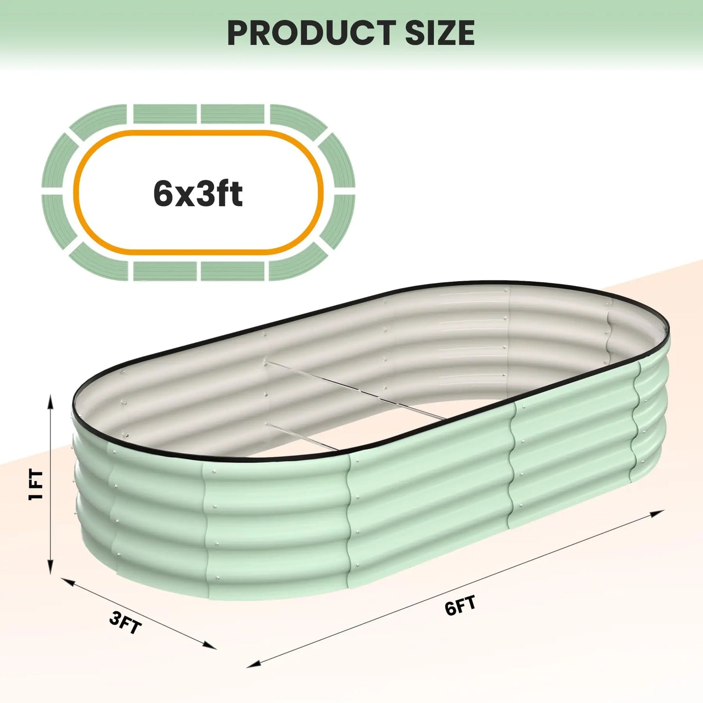 HiMISS Galvanized Steel Raised Garden Bed Two Pack Kit