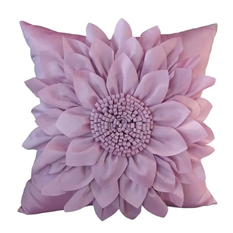 3D Sunflower Decorative Throw Pillow Covers for Bed Sofa Couch Car, Accent Floral Taffeta Cushion Cover, Handmade Pillow Cases