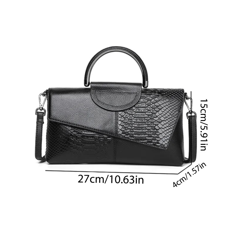 Women's Crocodile Pattern Shoulder Crossbody Tote Bag For Elegant Occasions