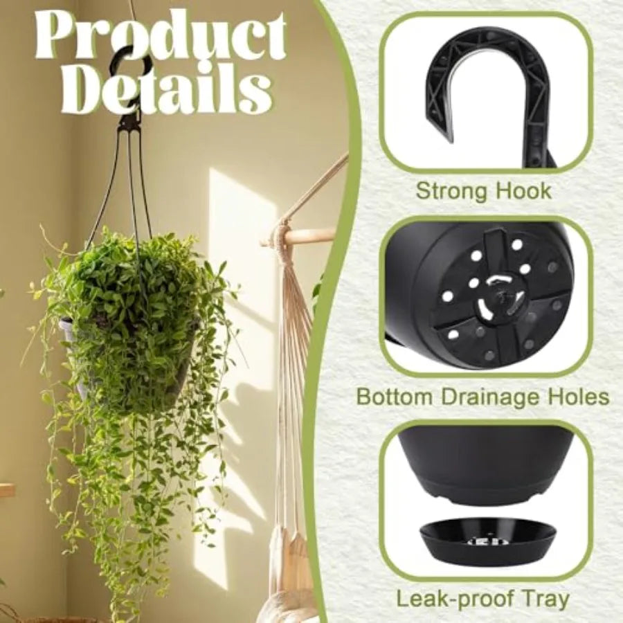 Plastic Hanging Pots For Plants With Hooks Hanging Baskets Bulk