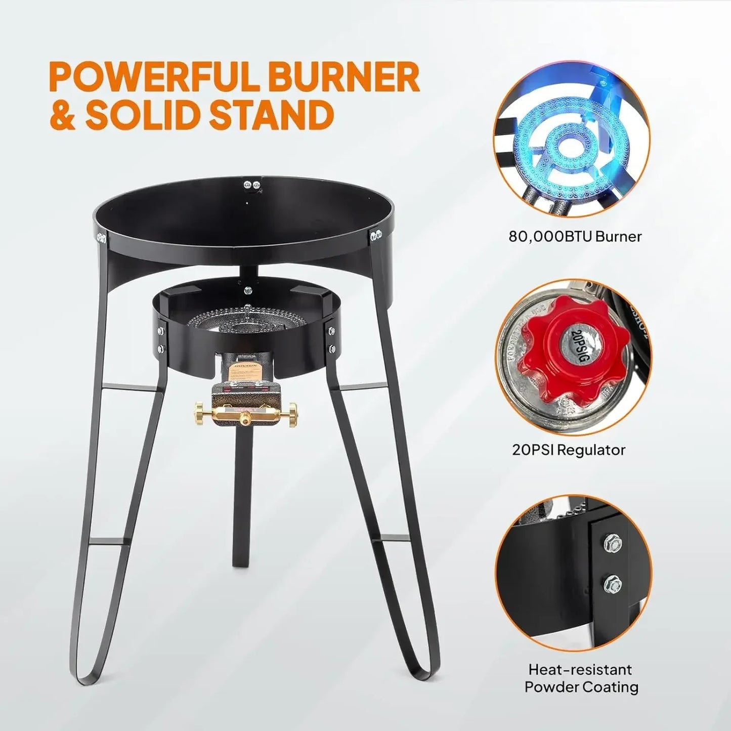 Concave Comal Set With 80,000 BTU Propane Stove For Backyard