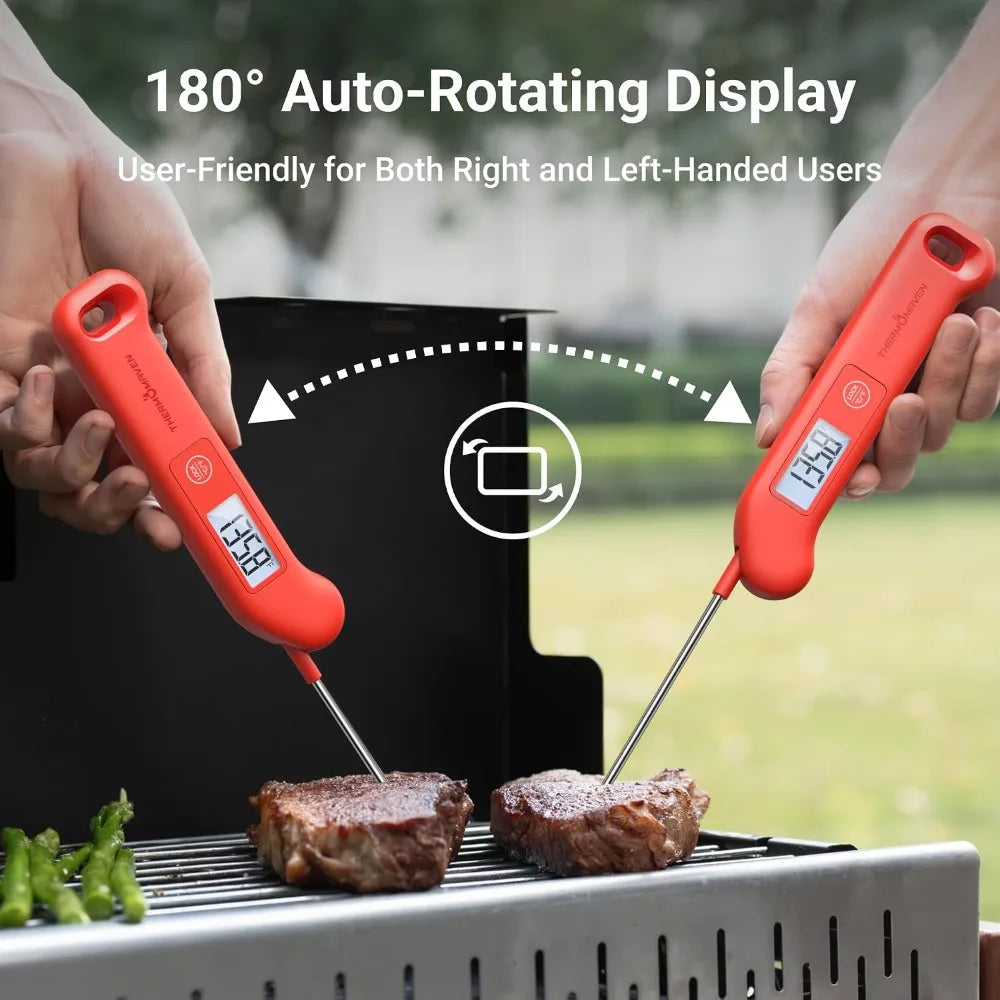 Instant Read Meat Thermometer With 0.5F Accuracy Waterproof Backlit