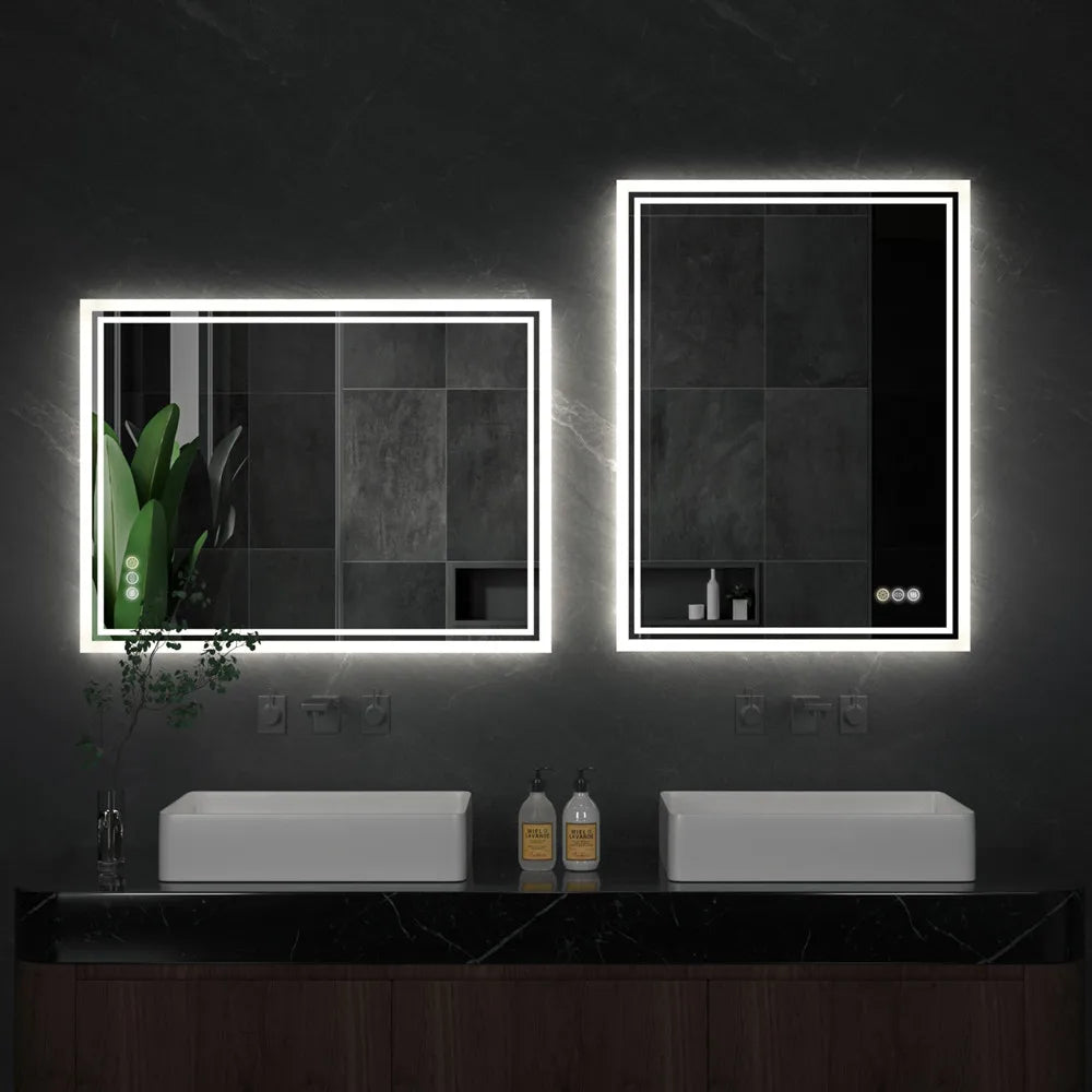 Luvodi Led Backlit Defog Bathroom Mirror With Dimmable Light
