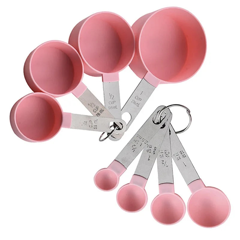 8 Piece Nesting Stackable Measuring Cups and Spoons Set