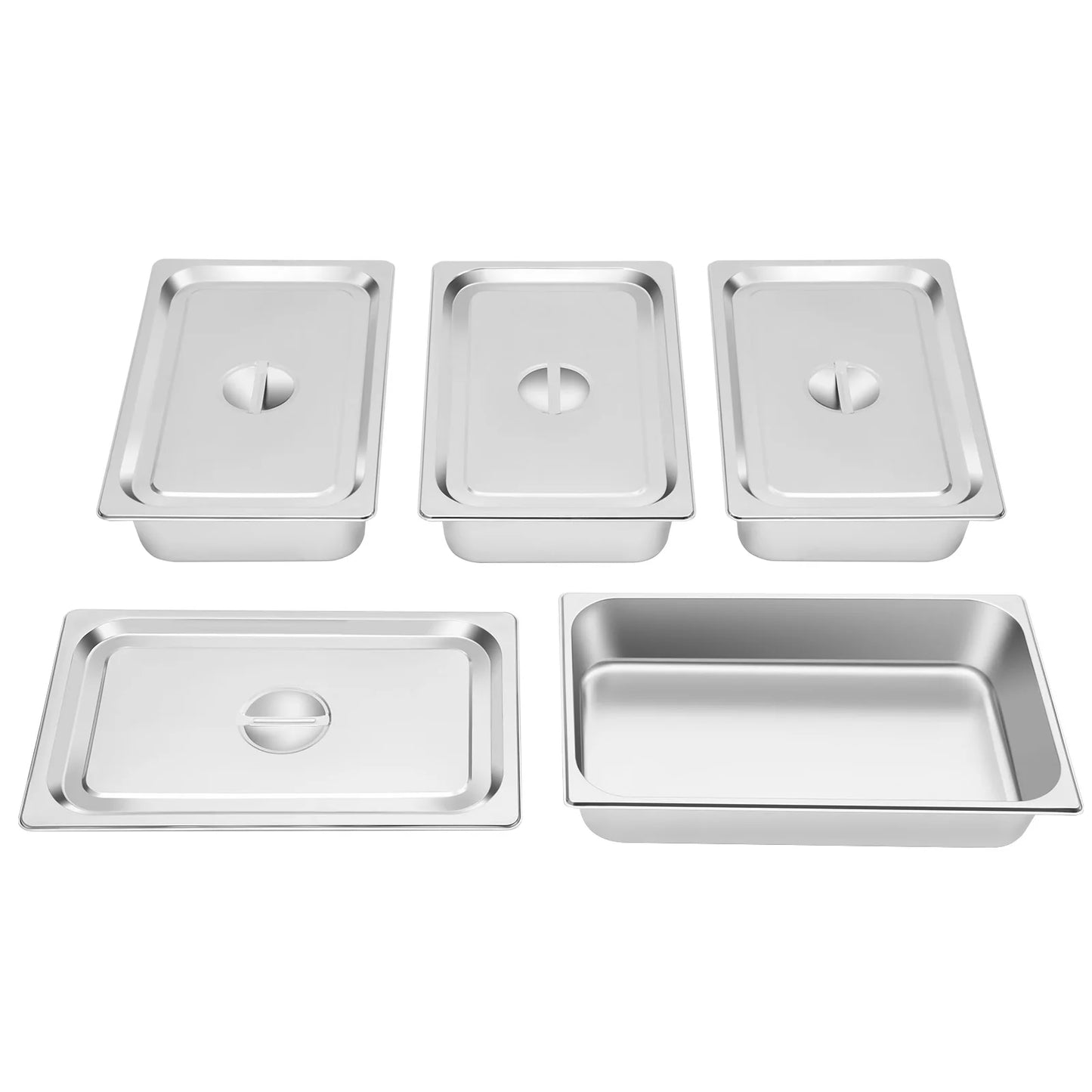 Stainless Steel Table Pans With Lids 4 Pack For Buffet Chafing Dishes