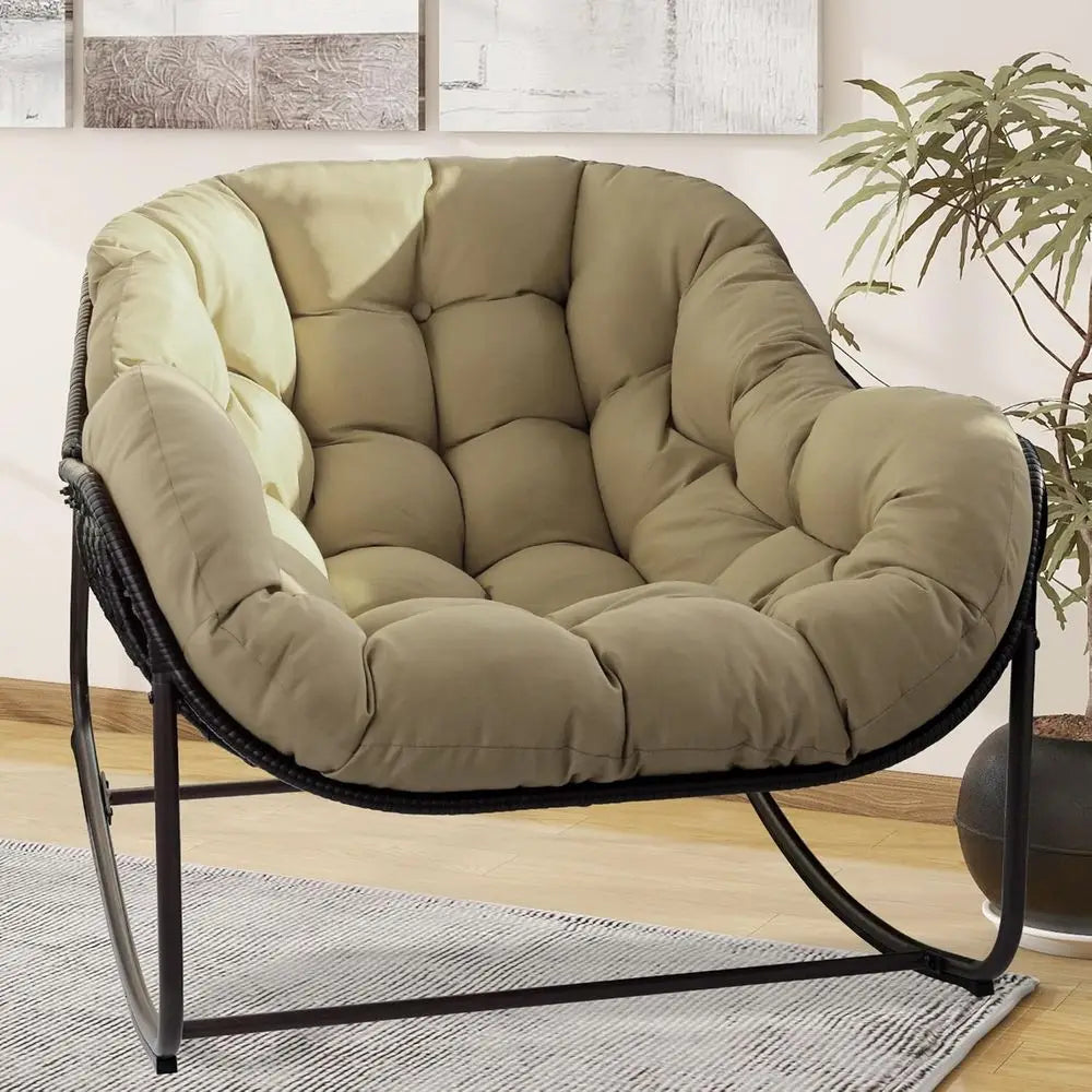 Papasan Rocking Chair Oversized Indoor Outdoor Deep Seat