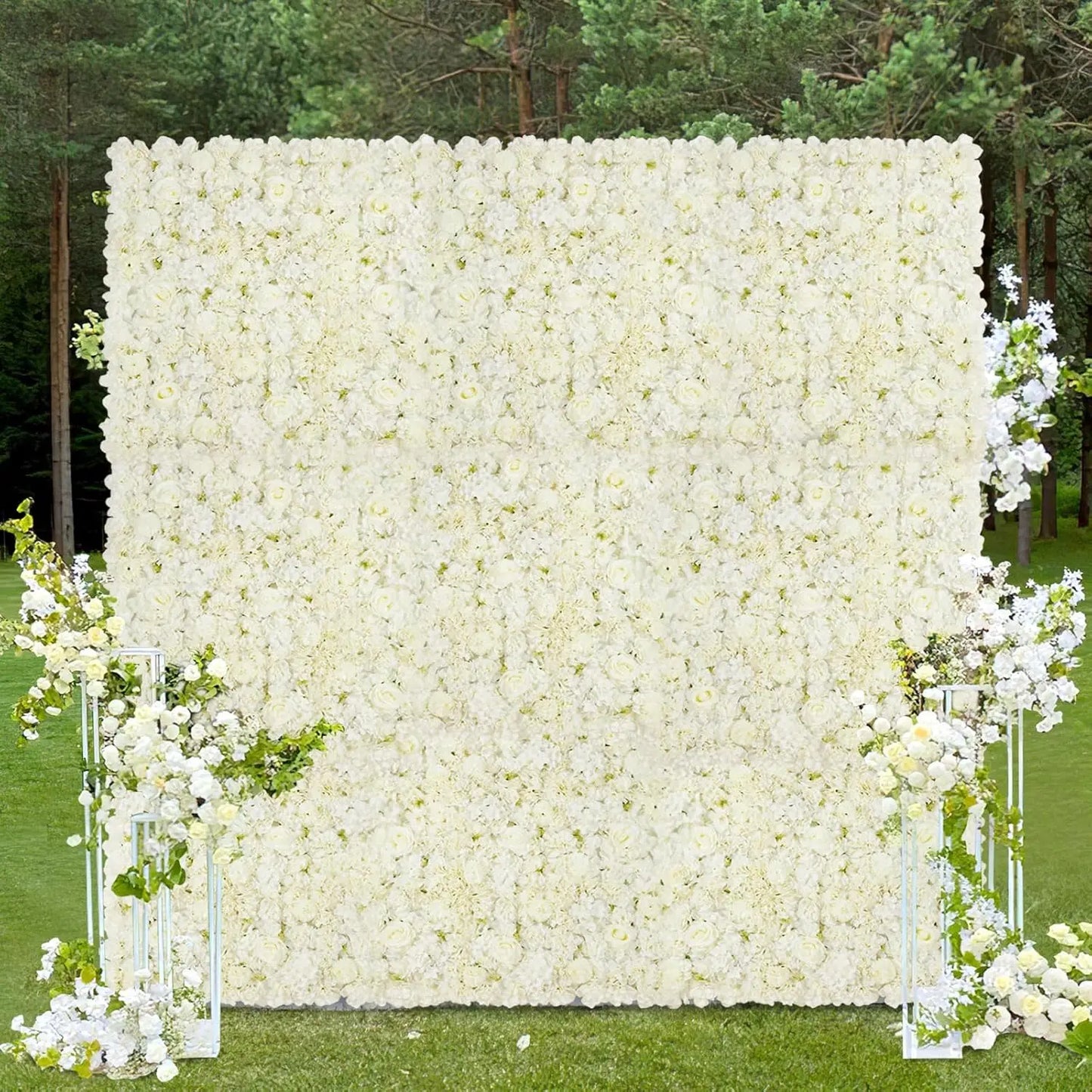 White Flower Wall Backdrop 24 Packs 3D Floral Rose Panels