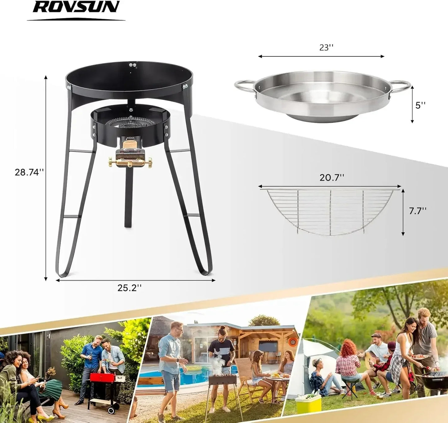 Concave Comal Set With 80,000 BTU Propane Stove For Backyard