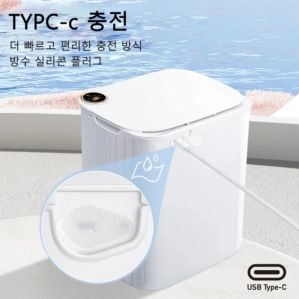 Smart Sensor Trash Can With Display Type C Recharging