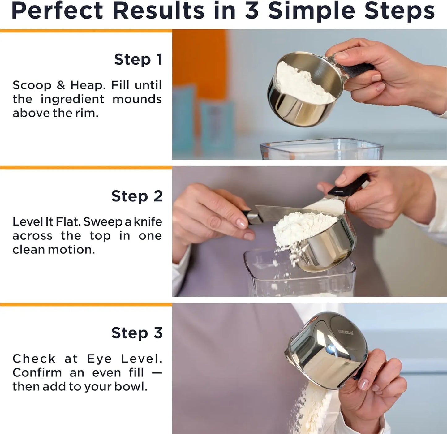 Magnetic Measuring Cups and Spoons Set 8-Piece Stainless Steel