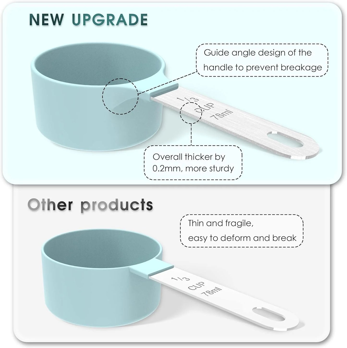 8 Piece Nesting Stackable Measuring Cups and Spoons Set