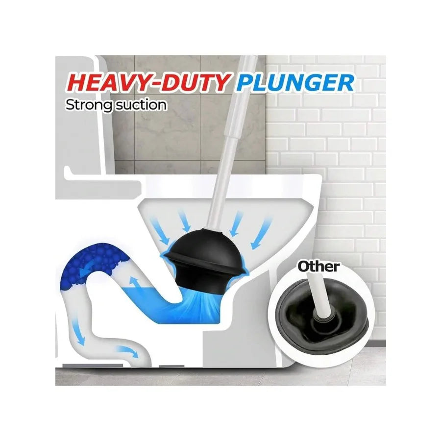 3 In 1 Toilet Brush And Plunger Set For Efficient Cleaning