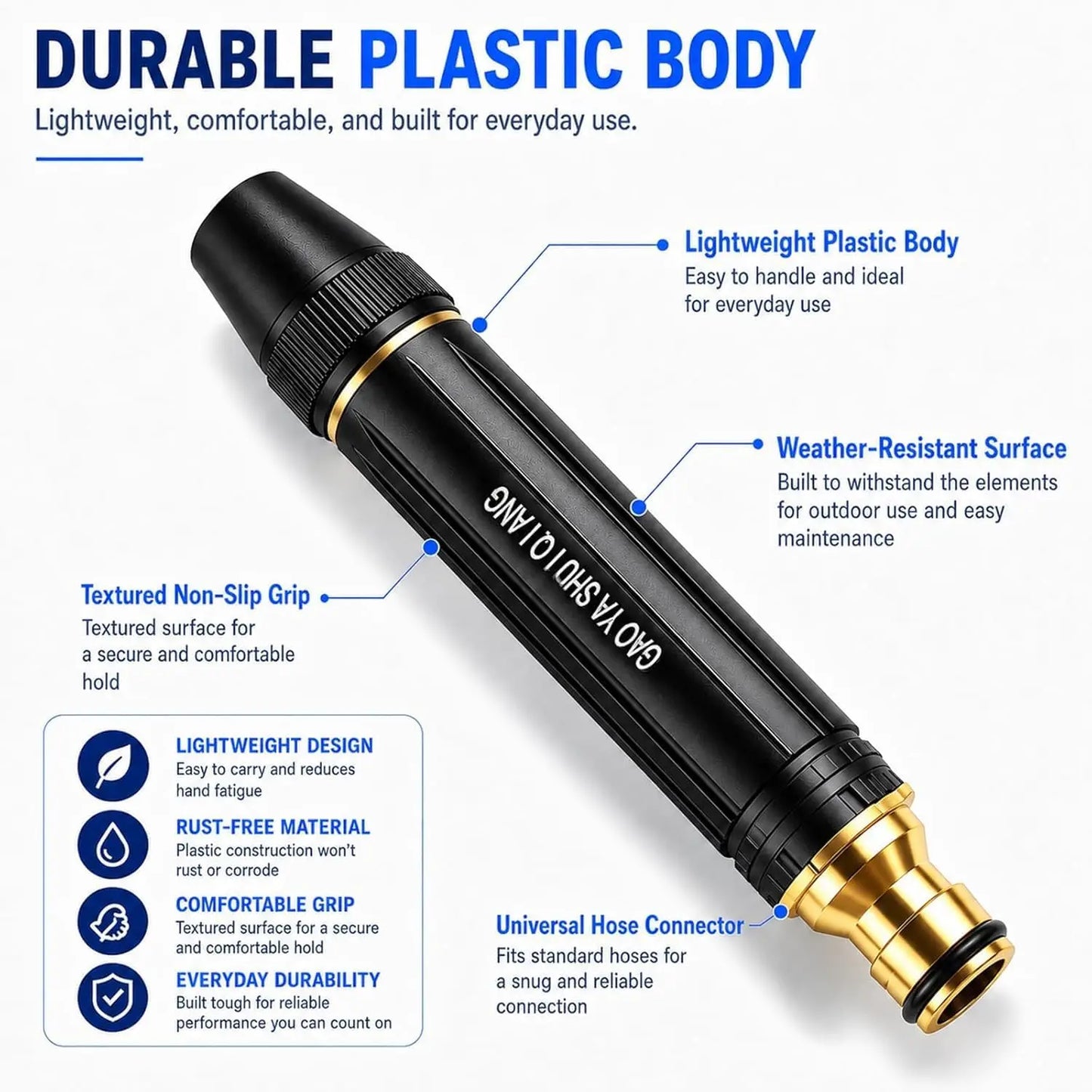 2026 High-Pressure Washer Nozzle and Connector Set, Direct-Spray Gun, Three Spray Modes, Multi-Function Sprayer, Ideal for Yard and Car Cleaning