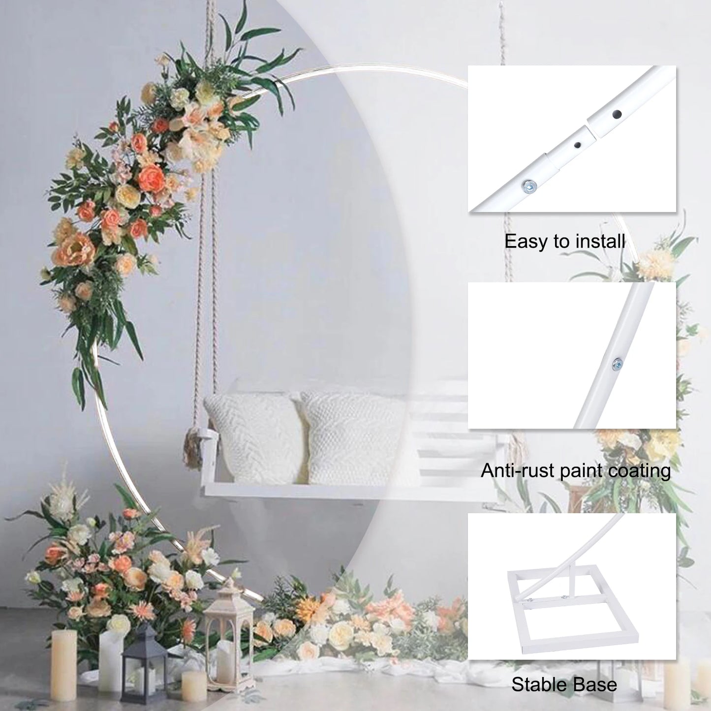 Wedding Arch Backdrop Stand Circle Frame For Balloon Decoration